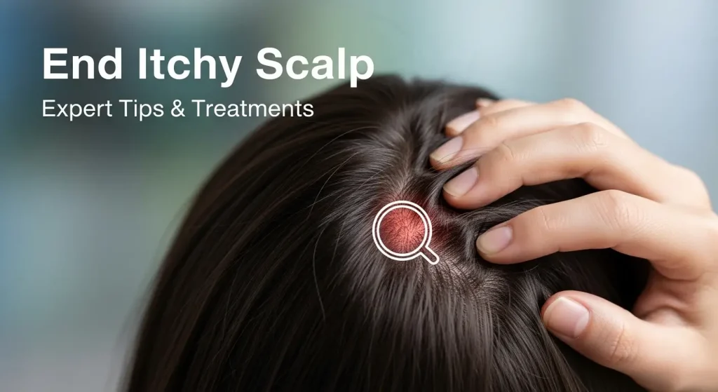 Person scratching itchy scalp showing discomfort and irritation from scalp condition